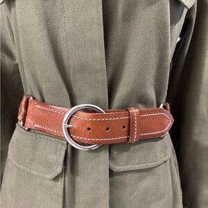 Linea Pelle Boho Braided Leather Belt | Western Chic Brown Waist Belt 32-36”